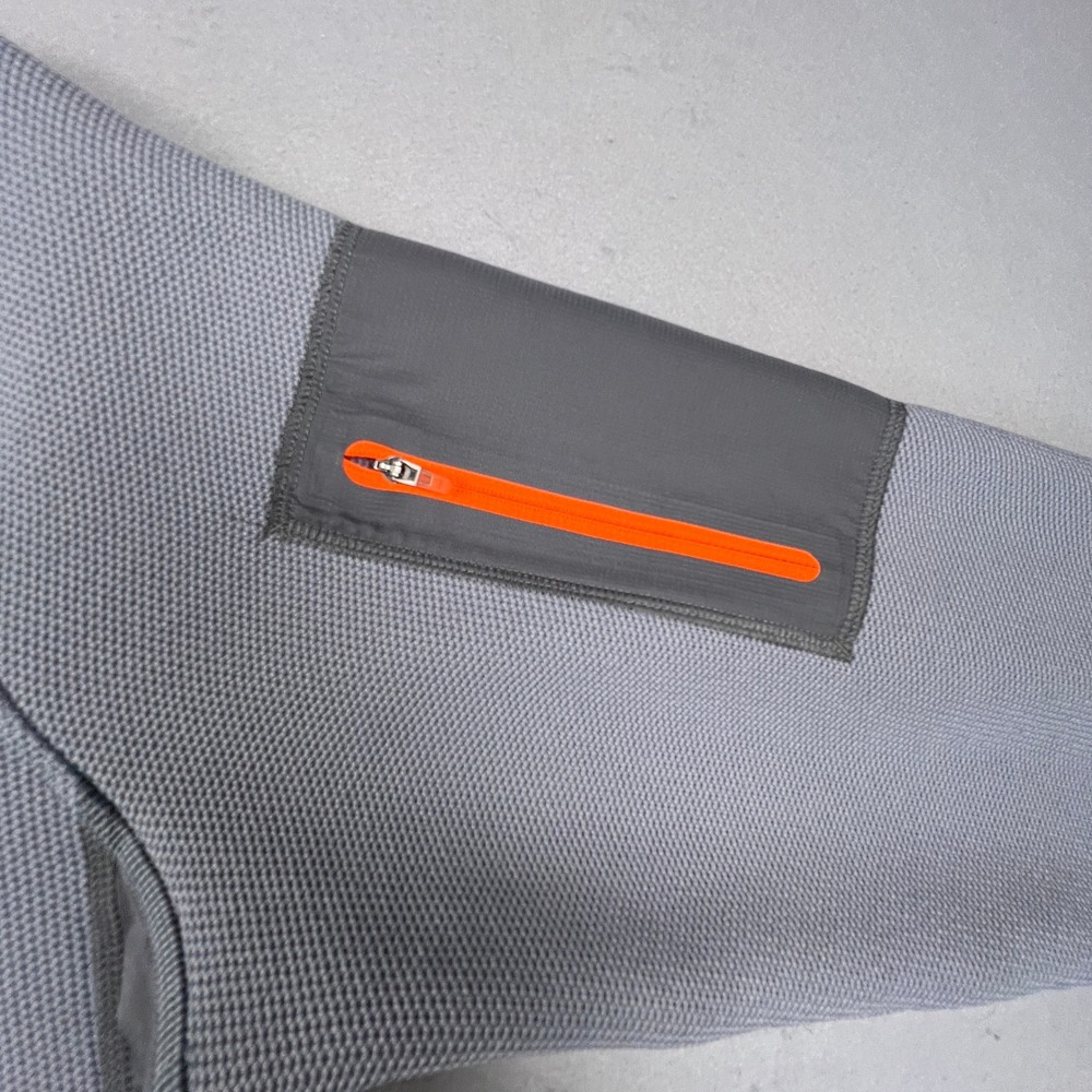 Under Armour Quarter Zip Pullover Mens 2XL Grey Orange Athletic Fleece Gym Top - Picture 6 of 15